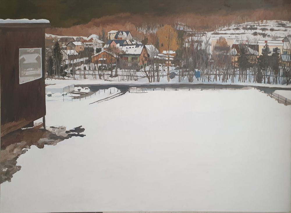 Bysina, widok na drogę od Pani Janki