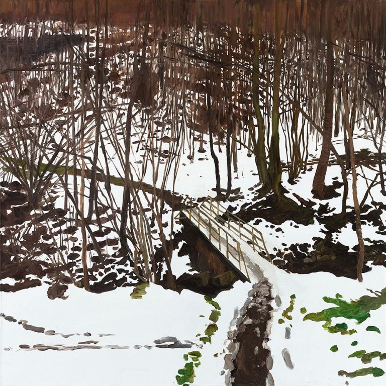 Harbutowice, kładka, 2022, 90x90 cm