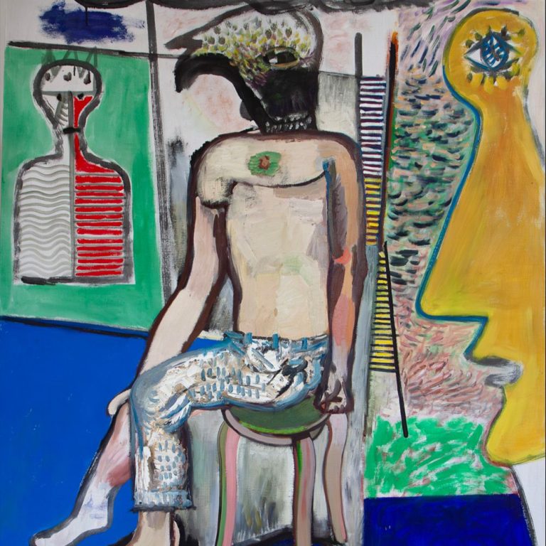 Poczekalnia, akryl, olej na płótnie, 187 x 147, 2025